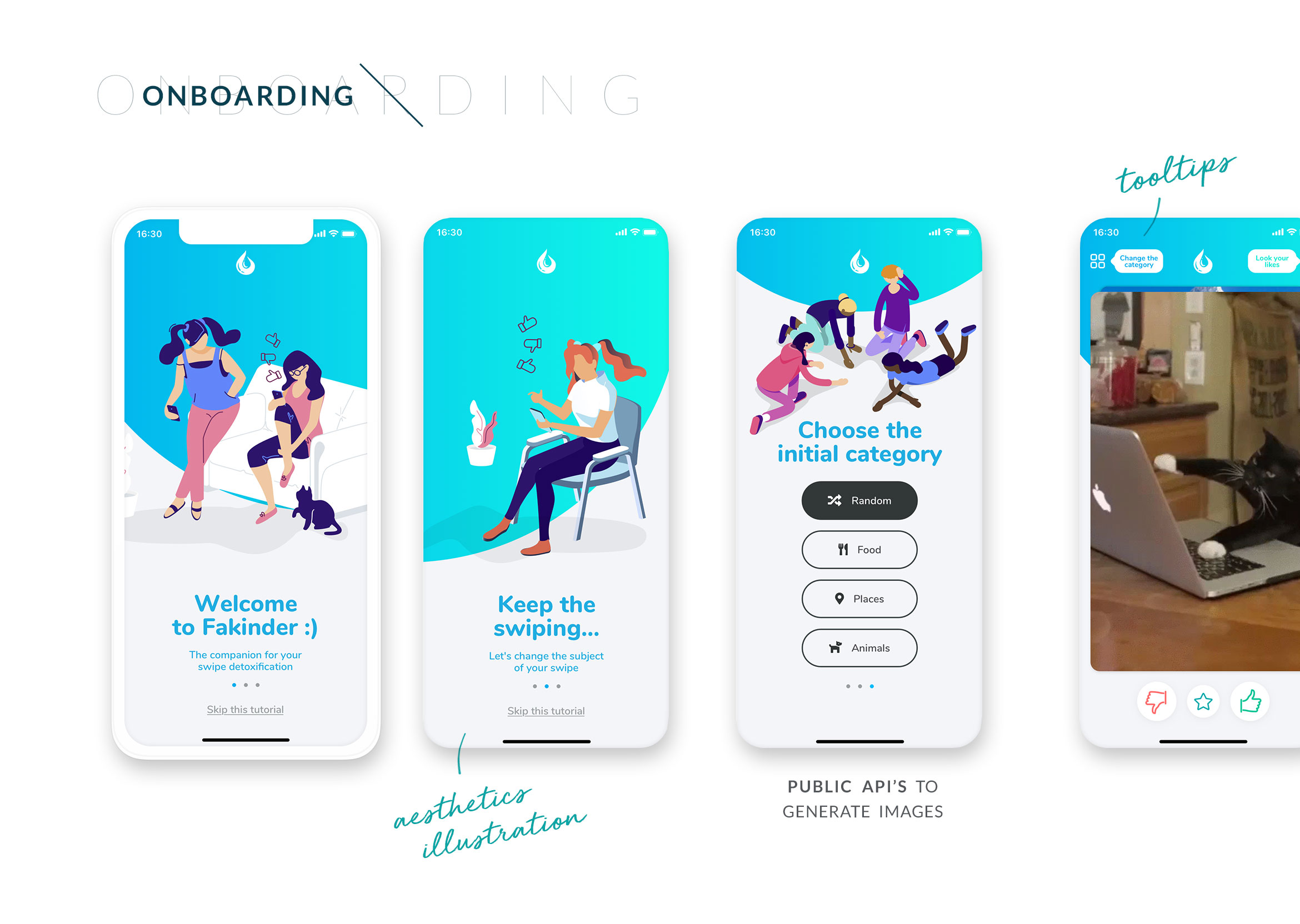 Fakinder, Design Mobile App onboarding